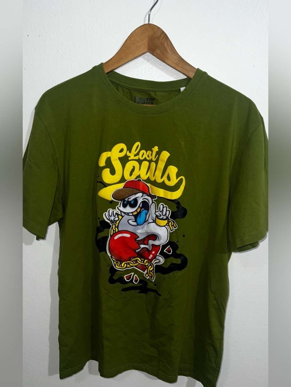 Lost Souls Graphic Short Sleeve T-Shirt - Olive